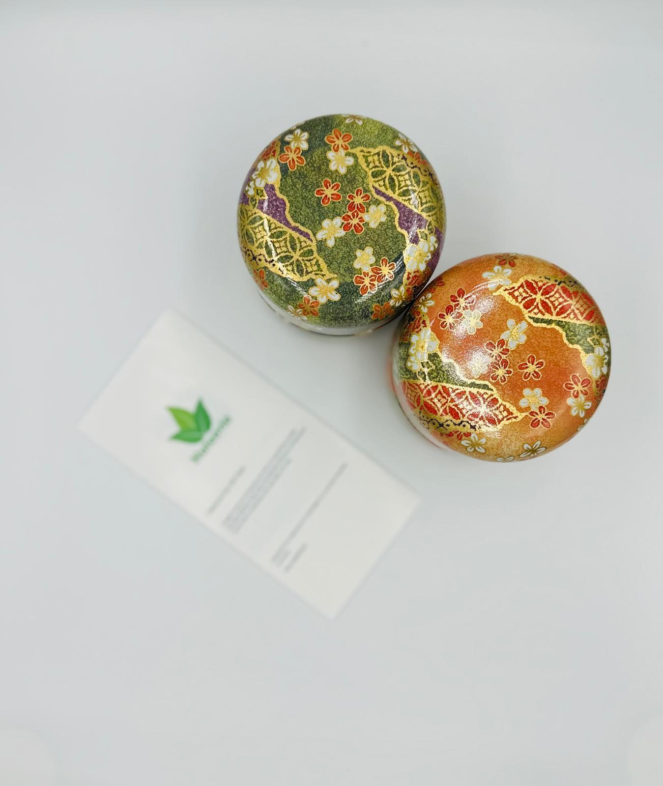 Two decorative items with floral patterns on a white background