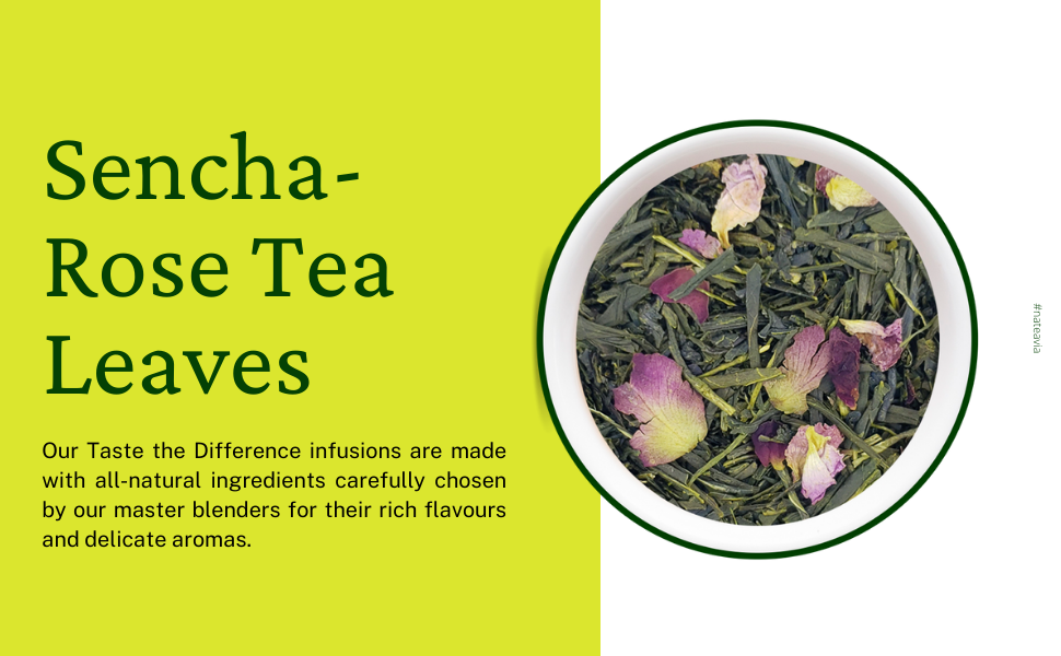 Organic Japanese Sencha Green Tea with Rose – First Flush Loose Leaf from Shizuoka – 50g | Nateavia