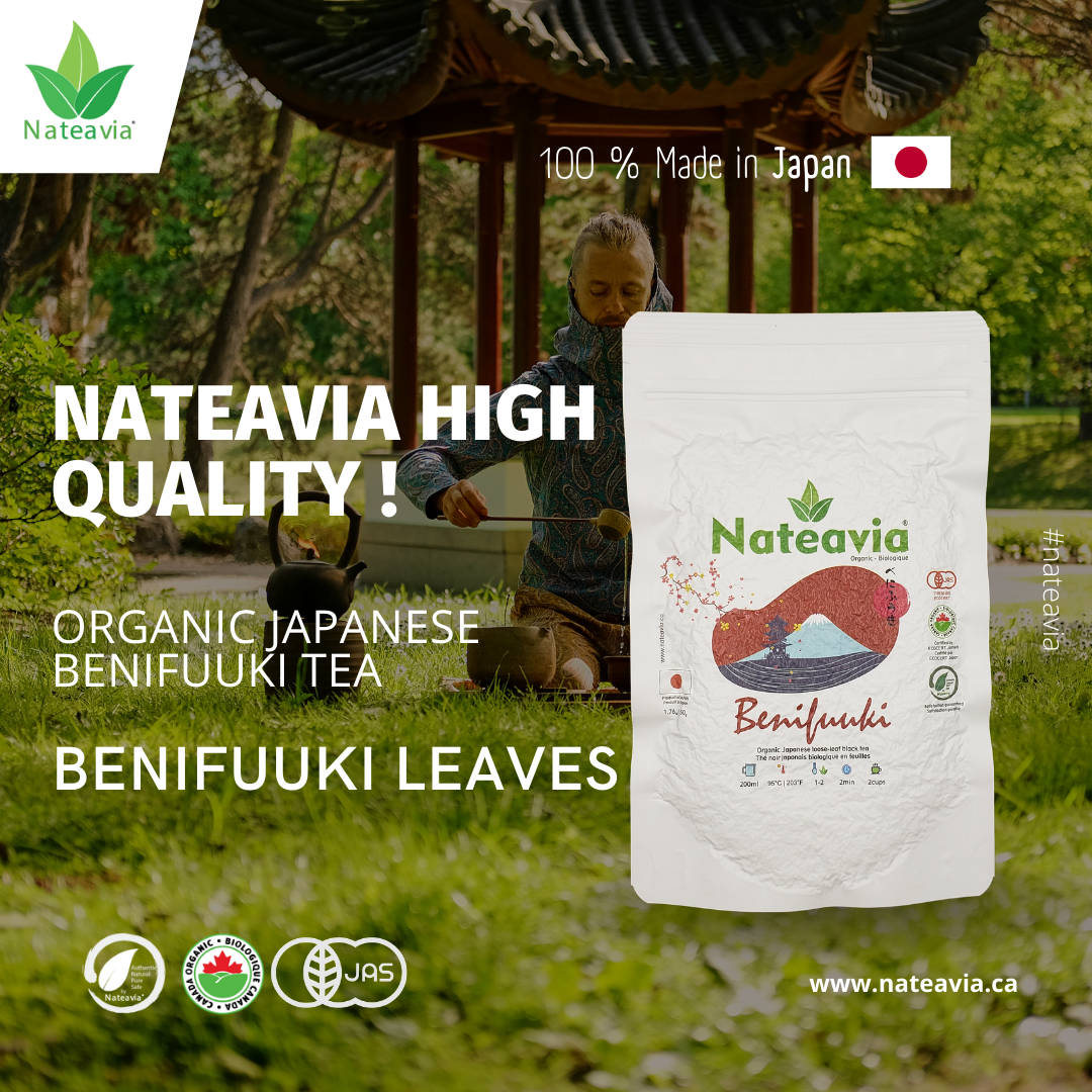 Nateavia Benifuuki - Premium Organic Japanese Loose Leaf Black Tea - Light and Smooth taste - Authentic Japanese Origin, from Shizuoka  - 50g