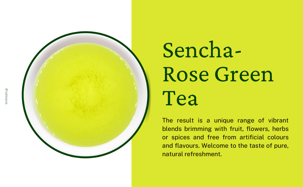 Organic Japanese Sencha Green Tea with Rose – First Flush Loose Leaf from Shizuoka – 50g | Nateavia