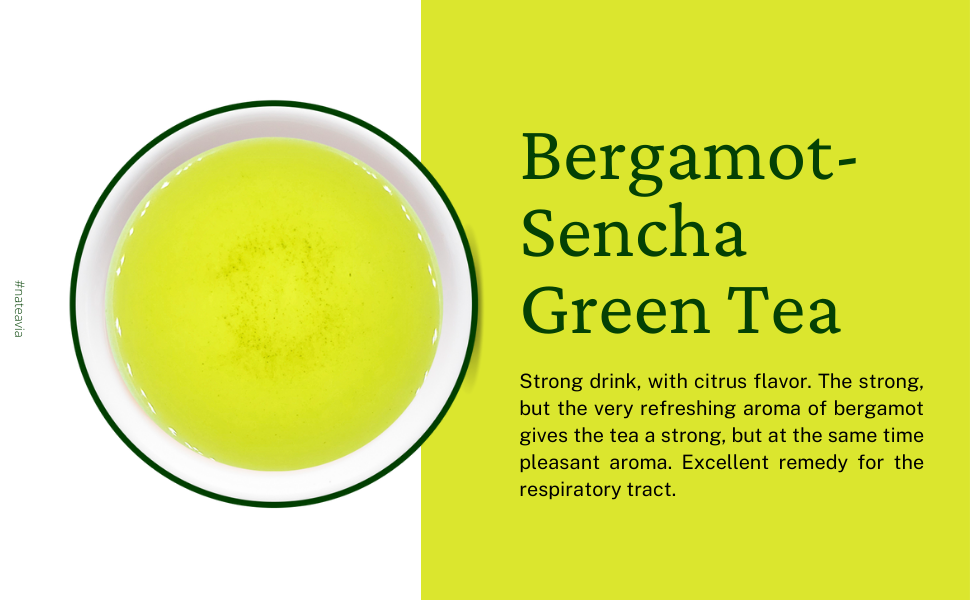 Organic Japanese Sencha with Bergamot and Lavender, First Flush Loose Leaf Green Tea from Shizuoka, 50g Nateavia