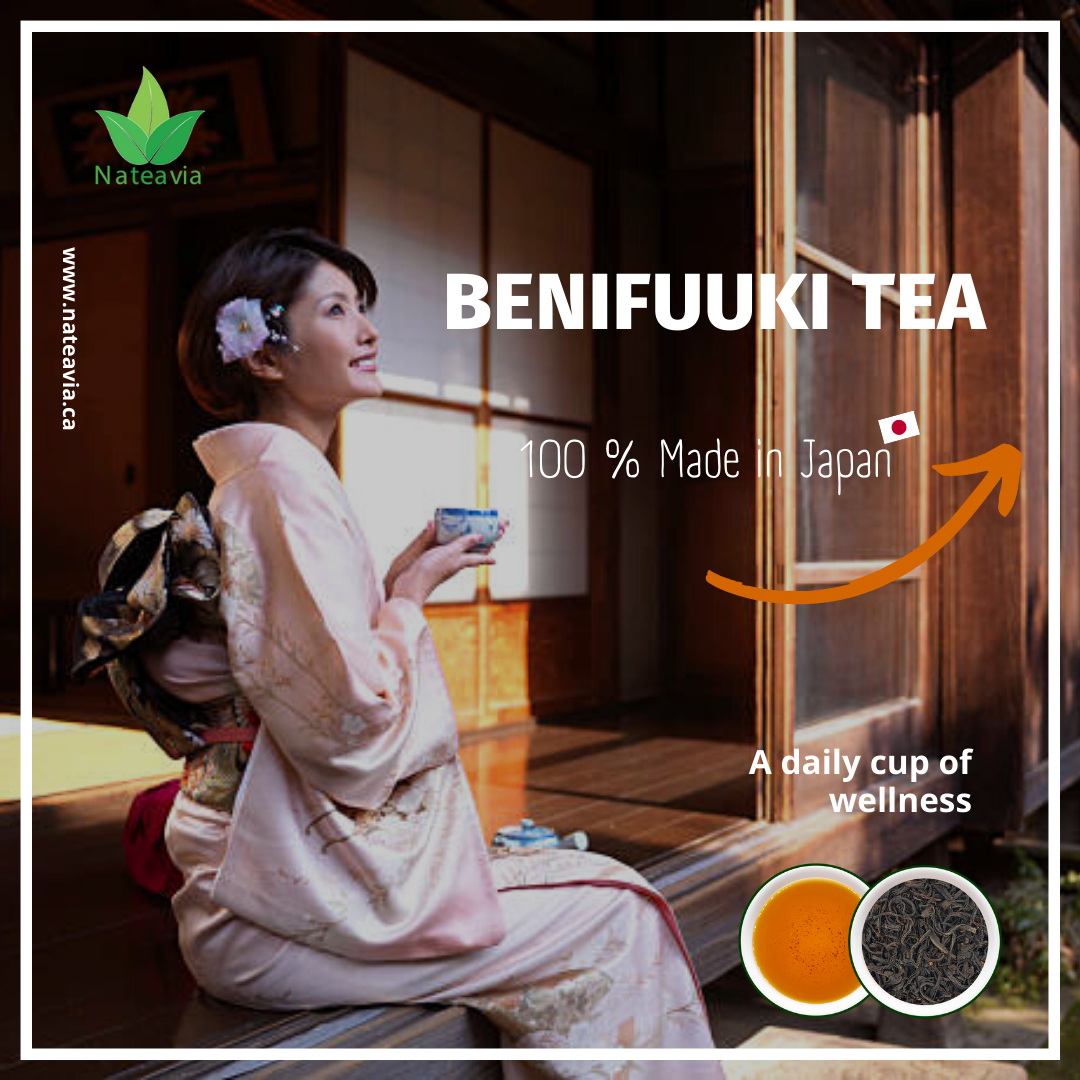 Nateavia Benifuuki - Premium Organic Japanese Loose Leaf Black Tea - Light and Smooth taste - Authentic Japanese Origin, from Shizuoka  - 50g